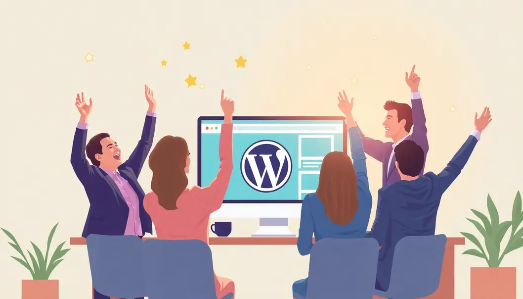 Hình Ảnh Đội Ngũ Kinh Doanh Đang Ăn Mừng Thành Công Với Website.