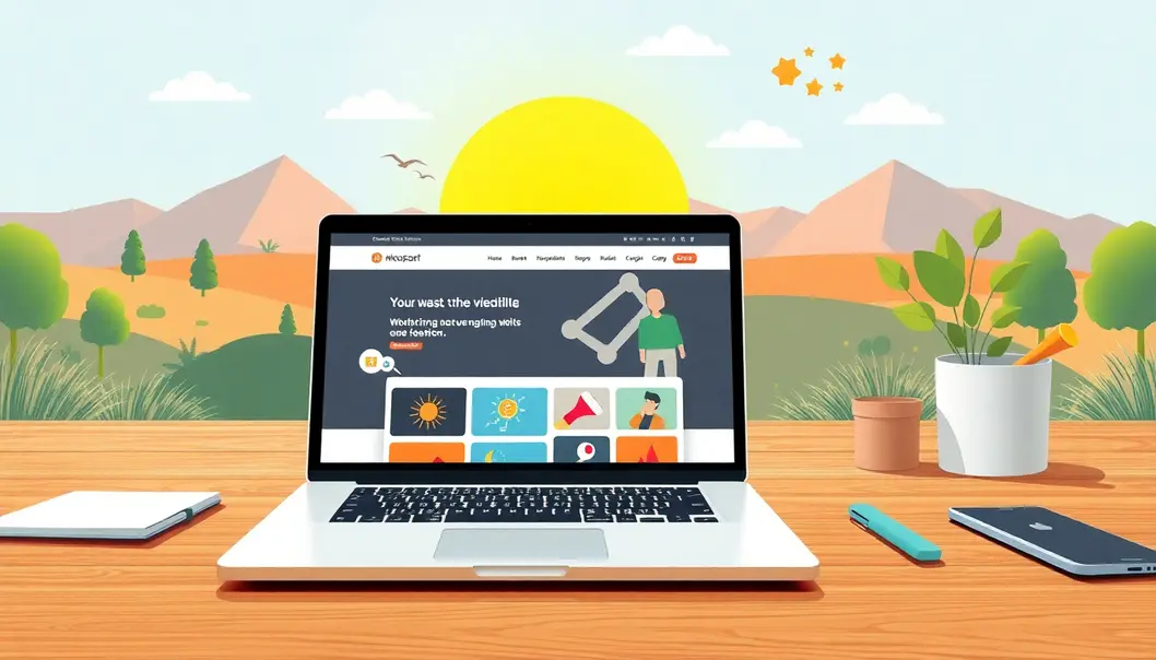 Màn Hình Laptop Cho Thấy Quá Trình Xây Dựng Một Trang Web Bằng Theme Wordpress Đa Năng Miễn Phí.