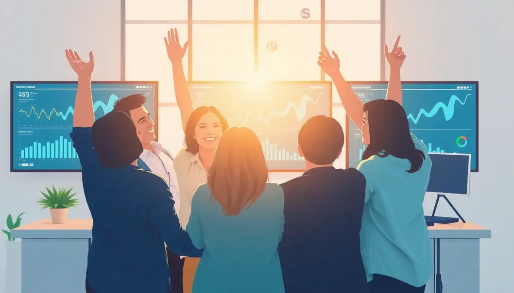 Hình Ảnh Mô Tả Sự Thành Công Của Doanh Nghiệp Dịch Vụ Nhờ Vào Template Wordpress Chuyên Nghiệp.