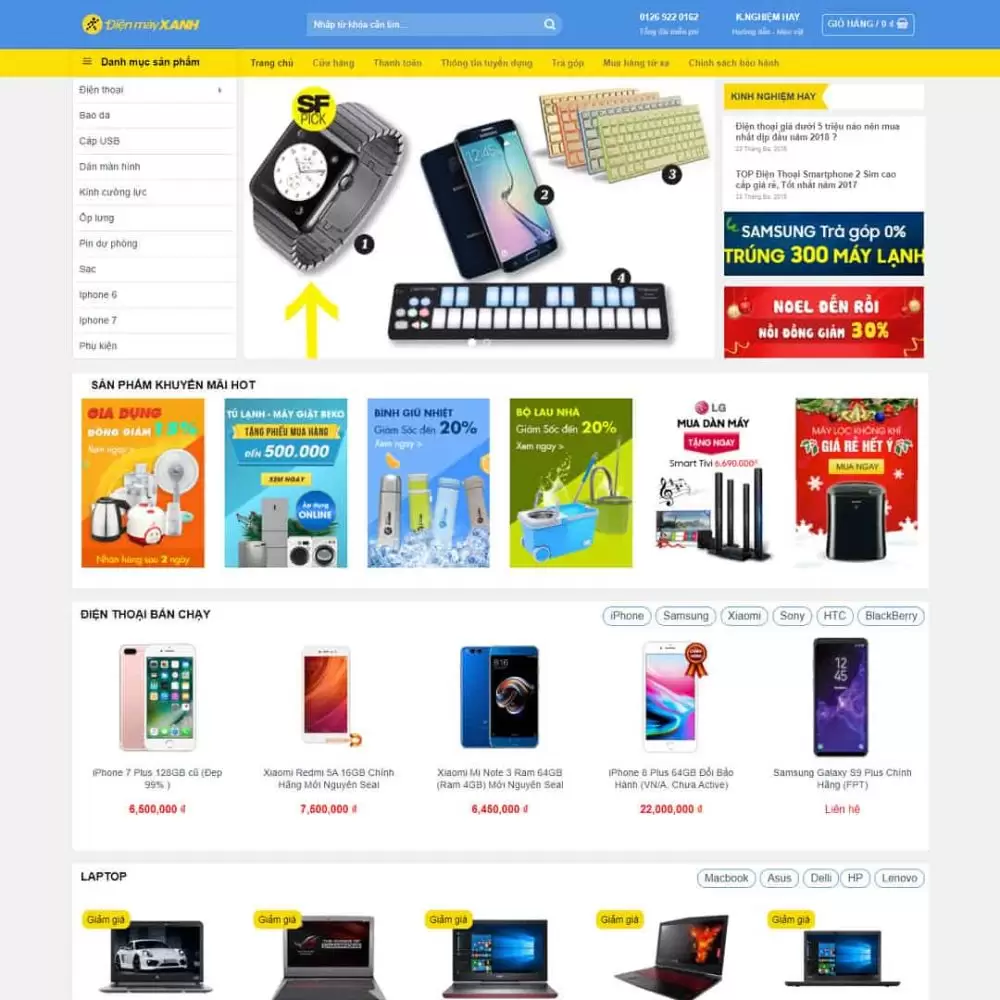 Theme Wordpress Giống Điện Máy Xanh