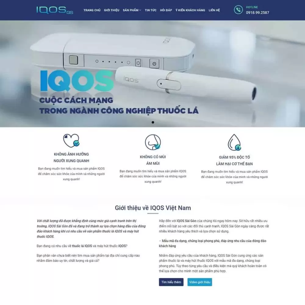 Theme WordPress thuốc lá điện tử